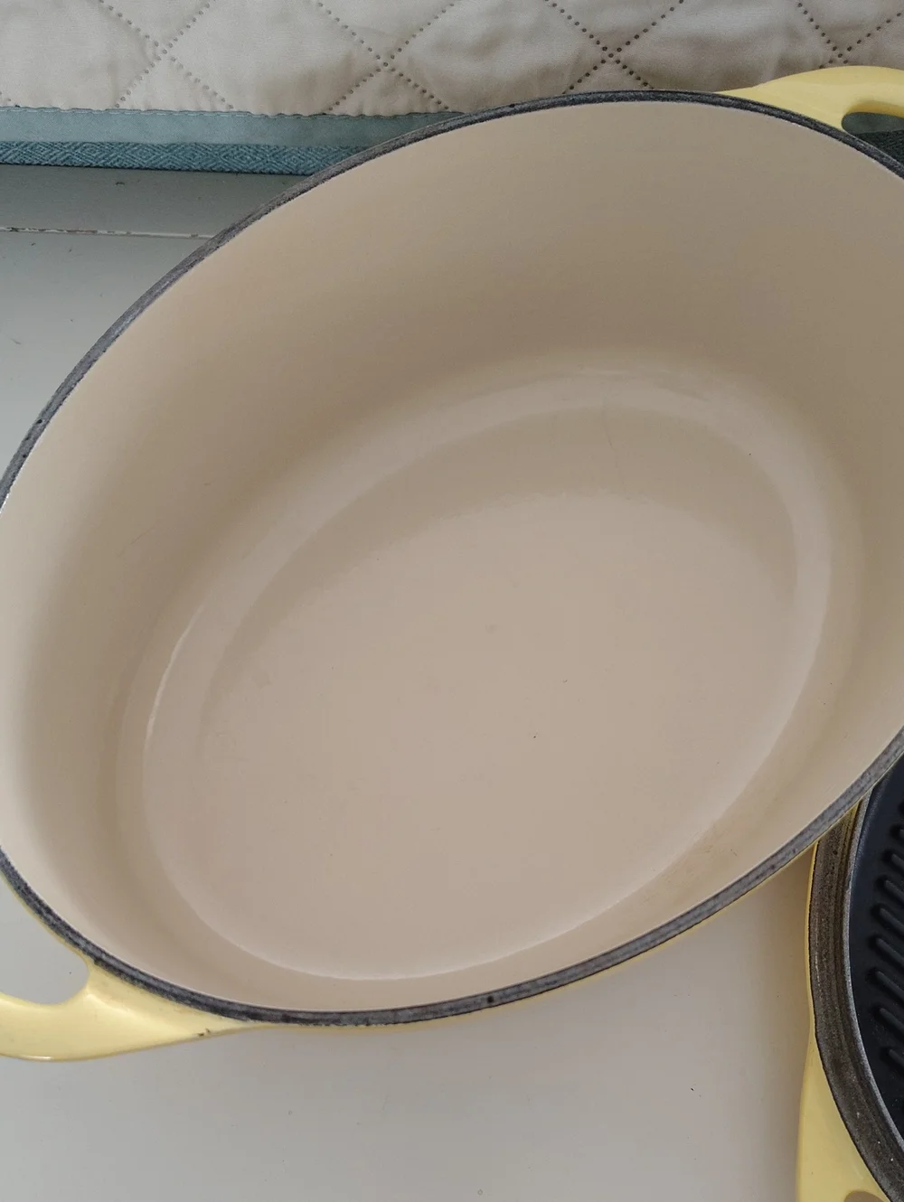 Le Creuset Dutch Oven With Grill Lid 2 In 1 Rare Soleil Color